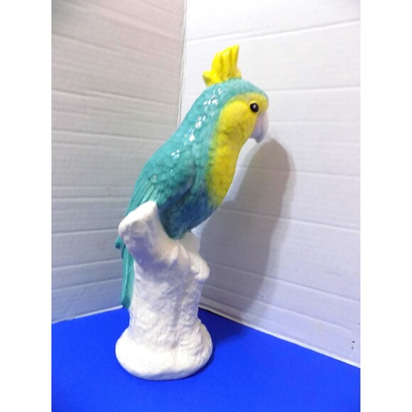 NEW Ceramic Cockatoo Parrot Statue Figurine Tropical Home Decor Birds - Picture 2 of 4